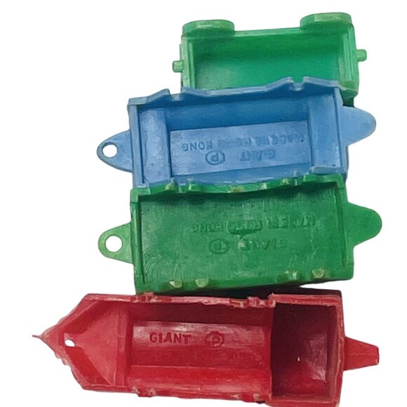 Toy Train Cars Plastic Giant Hong Kong Miniature Engine Coal Green Red Blue - Picture 14 of 16